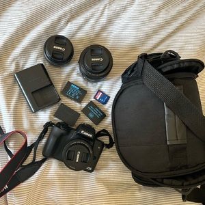 Canon EOS M50 with three lenses